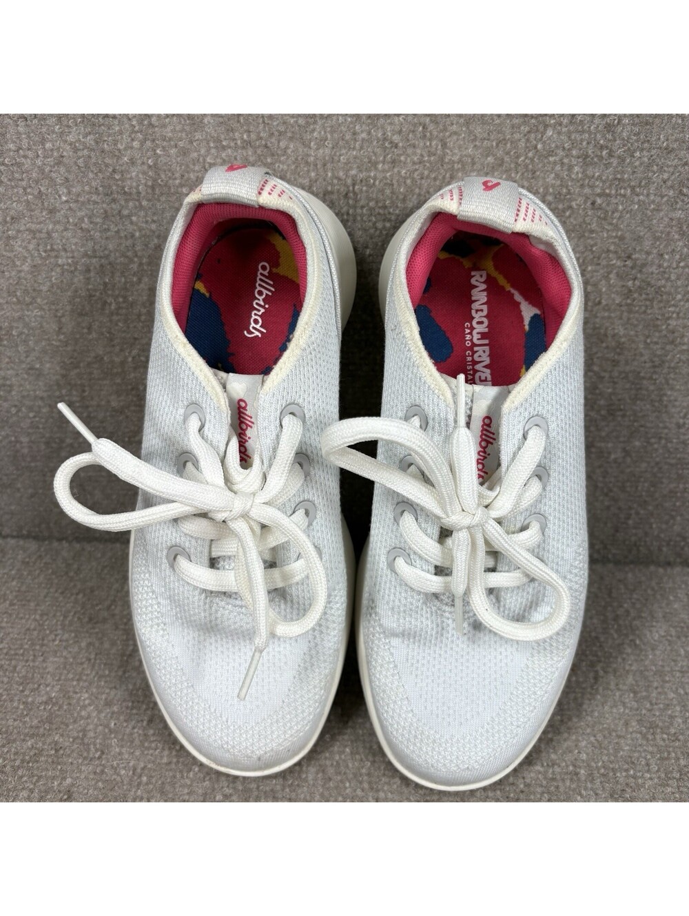 Allbirds Tree Runner Go Women’s US Size 7.5 Blizzard/Vivid Red Woven Knit